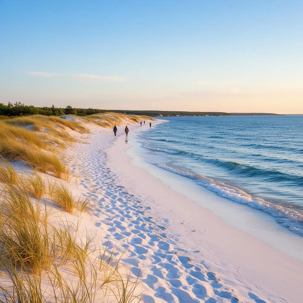 Beautiful South Shore beach with white sand and gentle waves